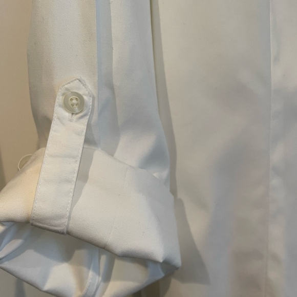 NWT Chicos white dress shirt with button details on shoulder. - Picture 4 of 6